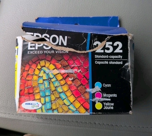 Epson 252 Standard Capacity Cyan Magenta Yellow Ink Cartridge EXP 02/2026 New