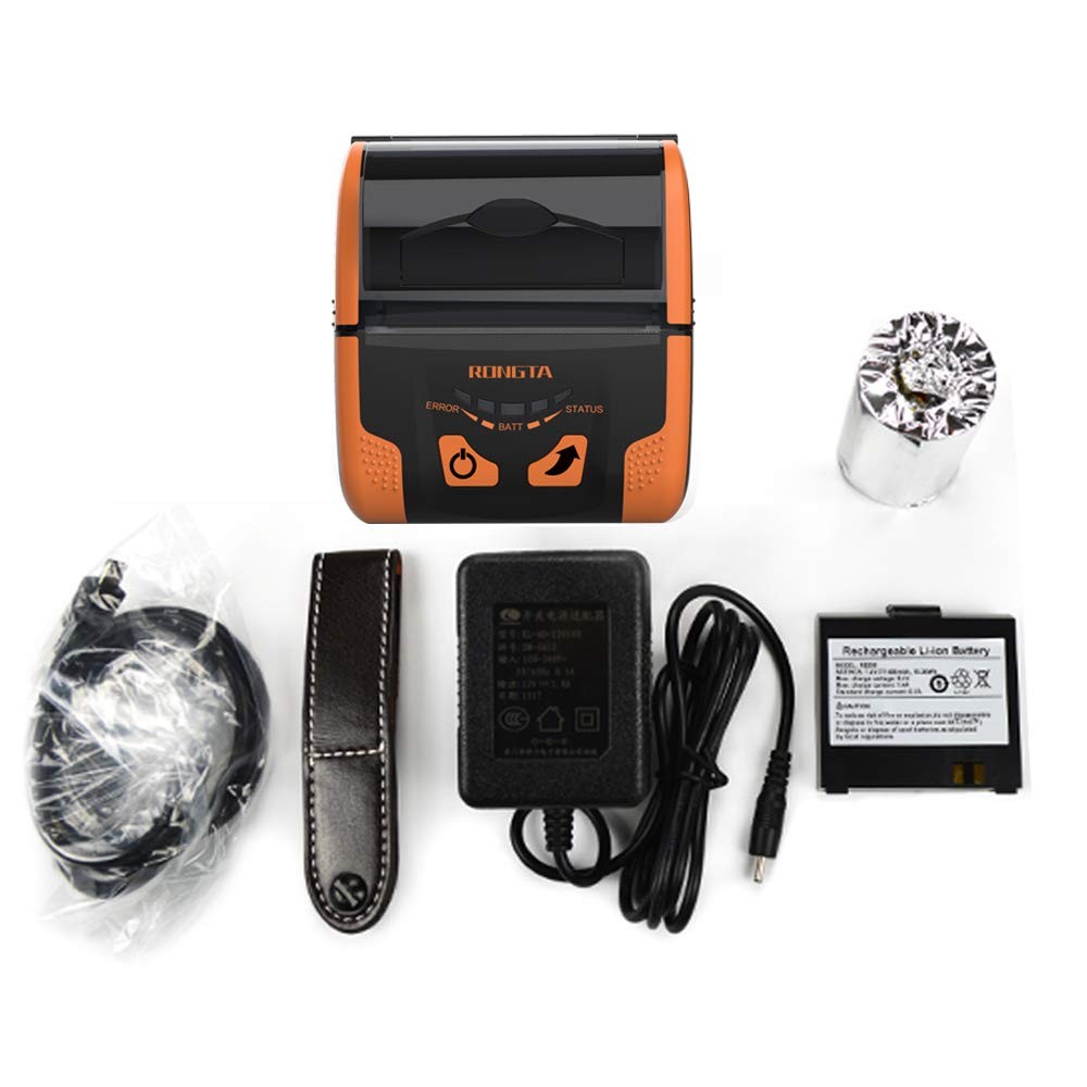 Portable 80mm POS Printer, Mobile Thermal Receipts Printer, USB&Bluetooth Connec