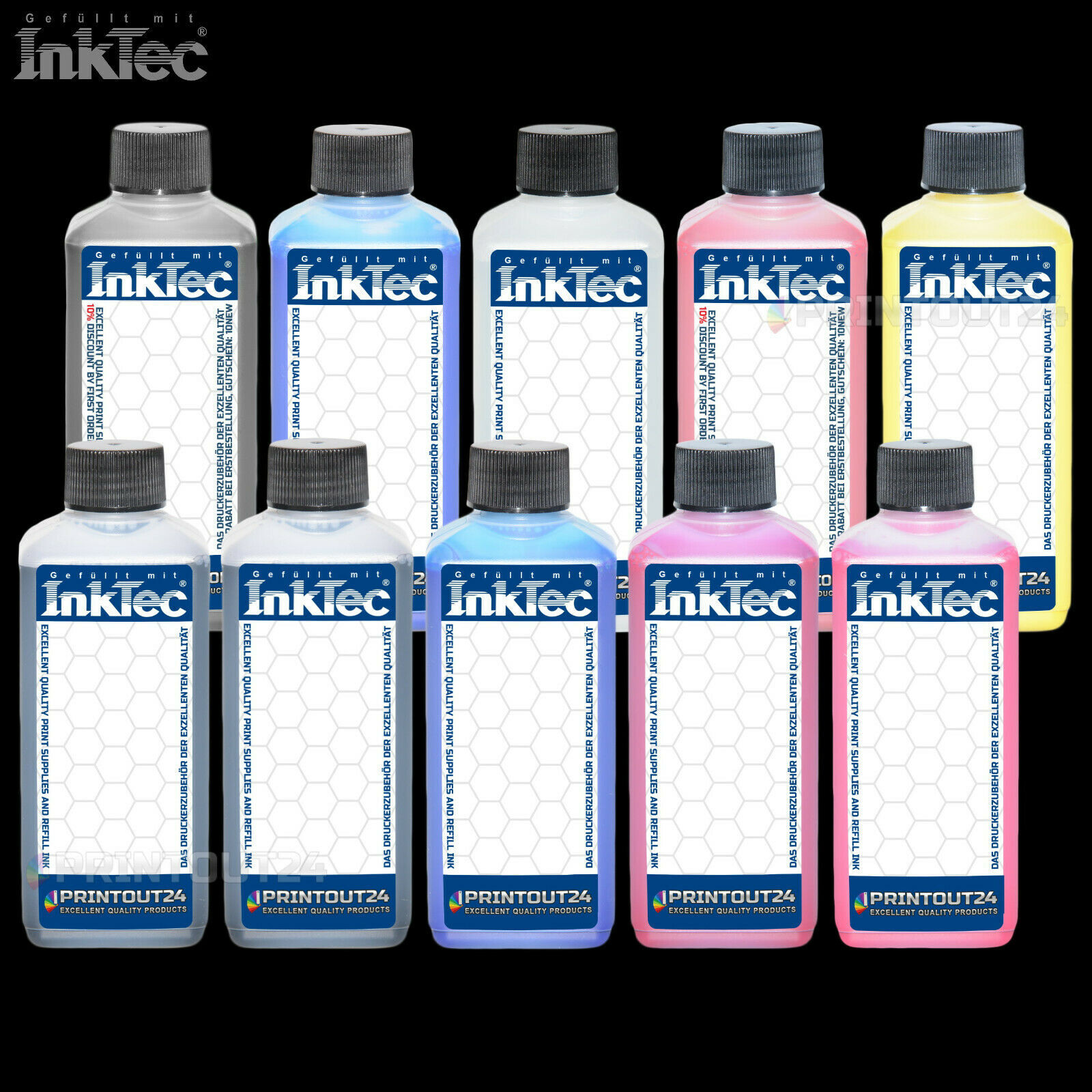 10X1L InkTec® Printer Refill Ink Set Kit For PGI-72 PGI-73 10S