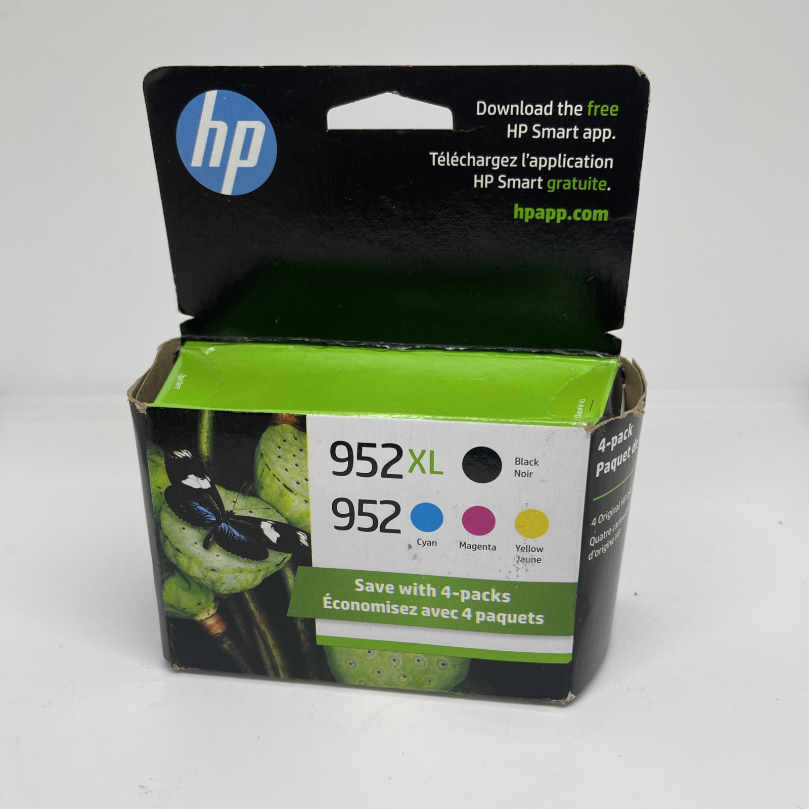 HP 952XL Black & 952 Color Ink N9K28AN Combo 4 Pack OEM Sealed