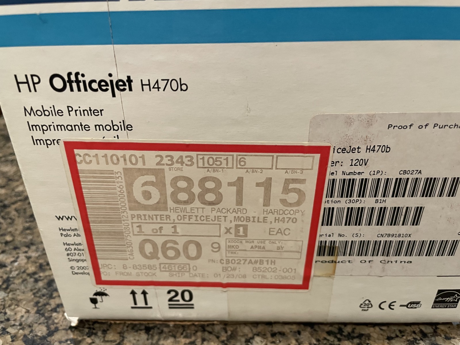 HP OfficeJet H470 Mobile Inkjet Printer