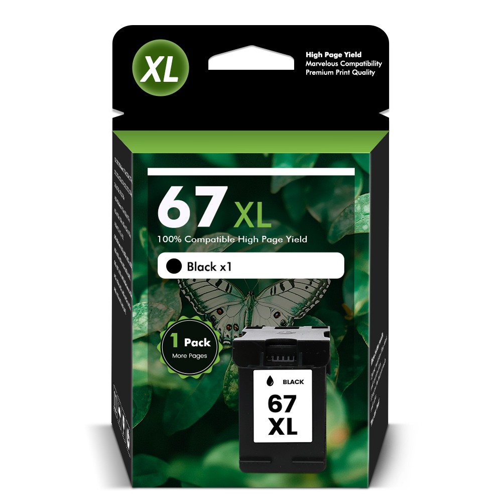 67XL Ink Cartridges for HP 67 Ink Deskjet 2700e 2755e 2852 4155e Envy 6055e 6455