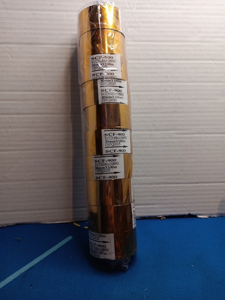 10 Rolls 30mm x 100m Gold Thermal Transfer Ribbon Resin for Coder Printer