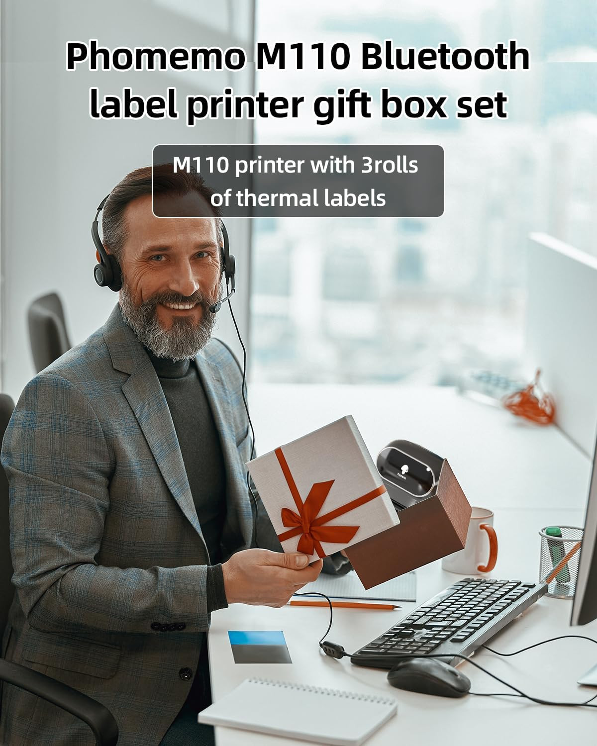 Label Maker – M110 Address Label Printer Bluetooth Thermal Printer for Business,