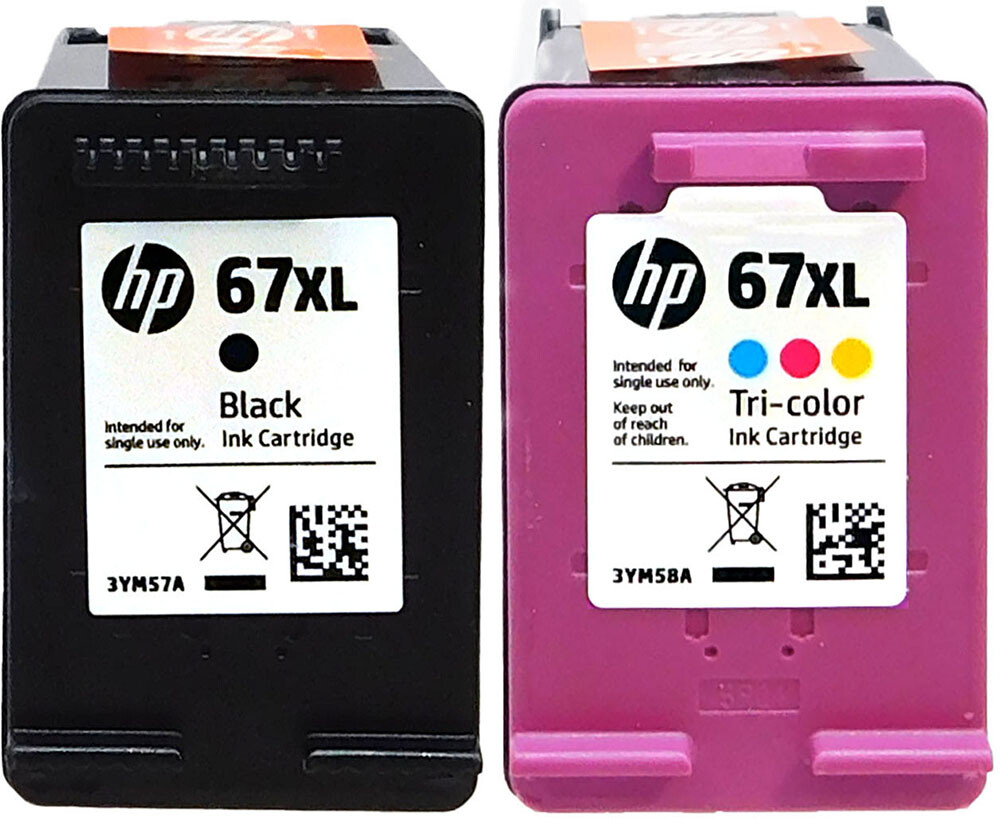 New HP 67XL Black 3YM57AN / 67XL Color 3YM58AN Combo GENUINE