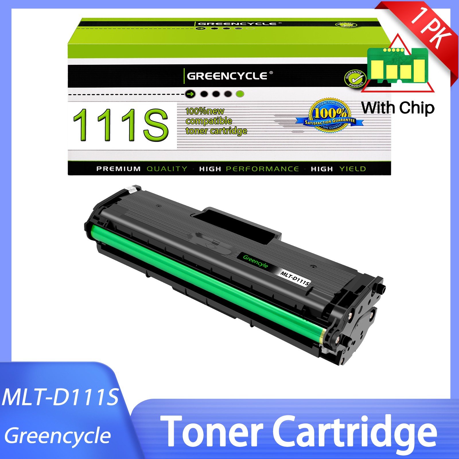 1 Pack Laser Toner Cart For Samsung 111S Xpress M2020W M2070FW M2022W Printers