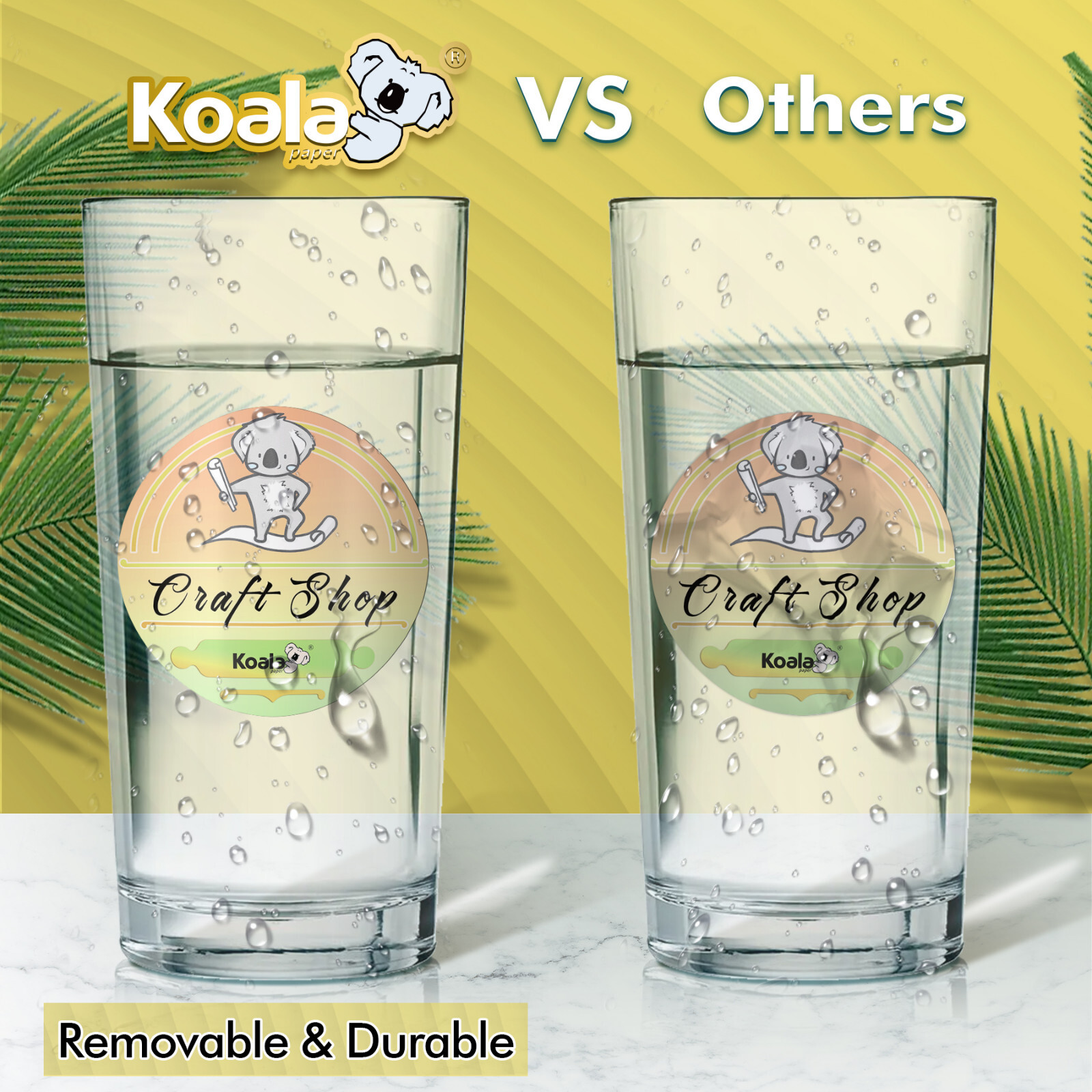 Koala Round Labels 2 Inch Printable Round Stickers Waterproof Matte White Label