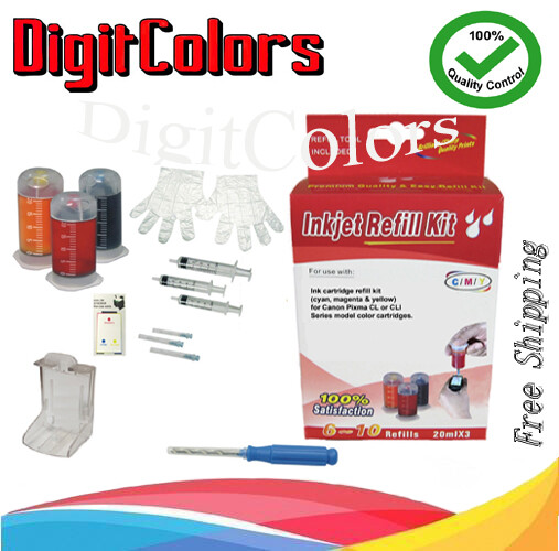 CL 241xl ink refill bottle kit tool box for Canon CN CL241 tri-color cartridge