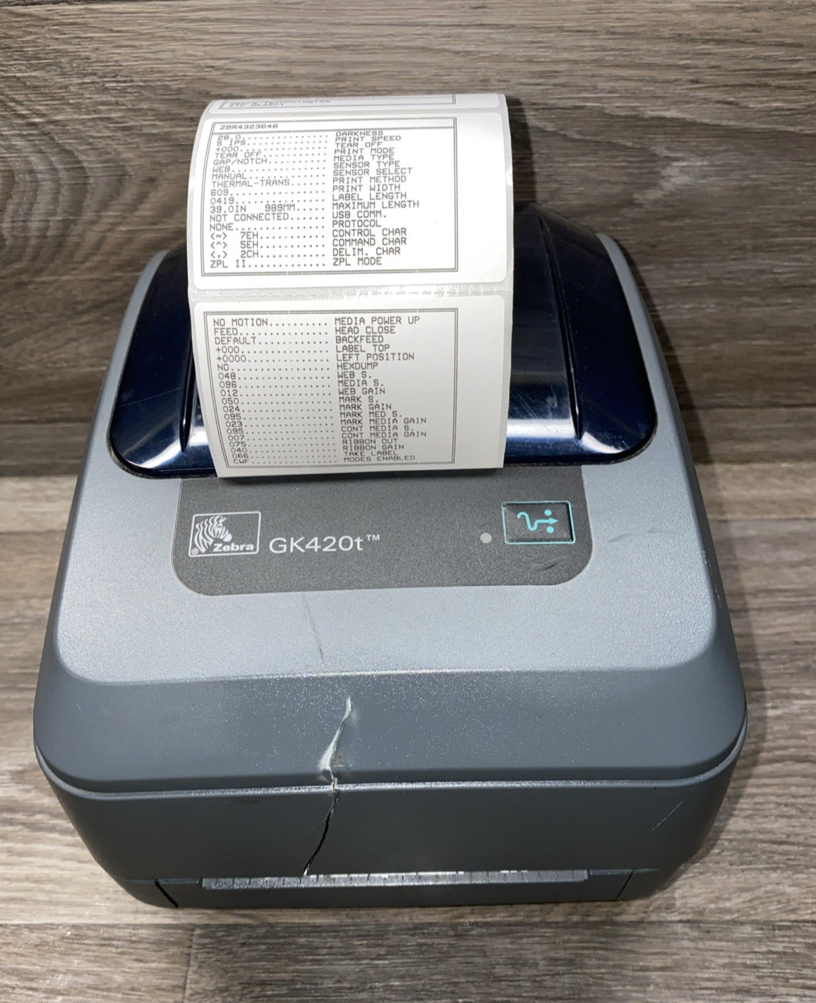 Zebra GK420t Thermal Label Printer USB Ethernet Tested Working