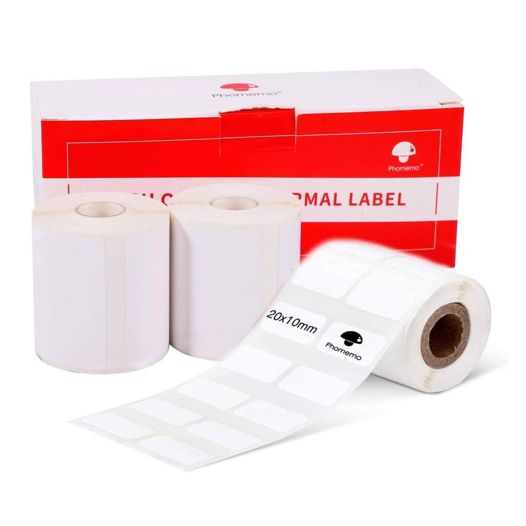 3 Rolls 20x10mm Sticker Label Self-Adhesive Thermal Paper for Phomemo M110 M220