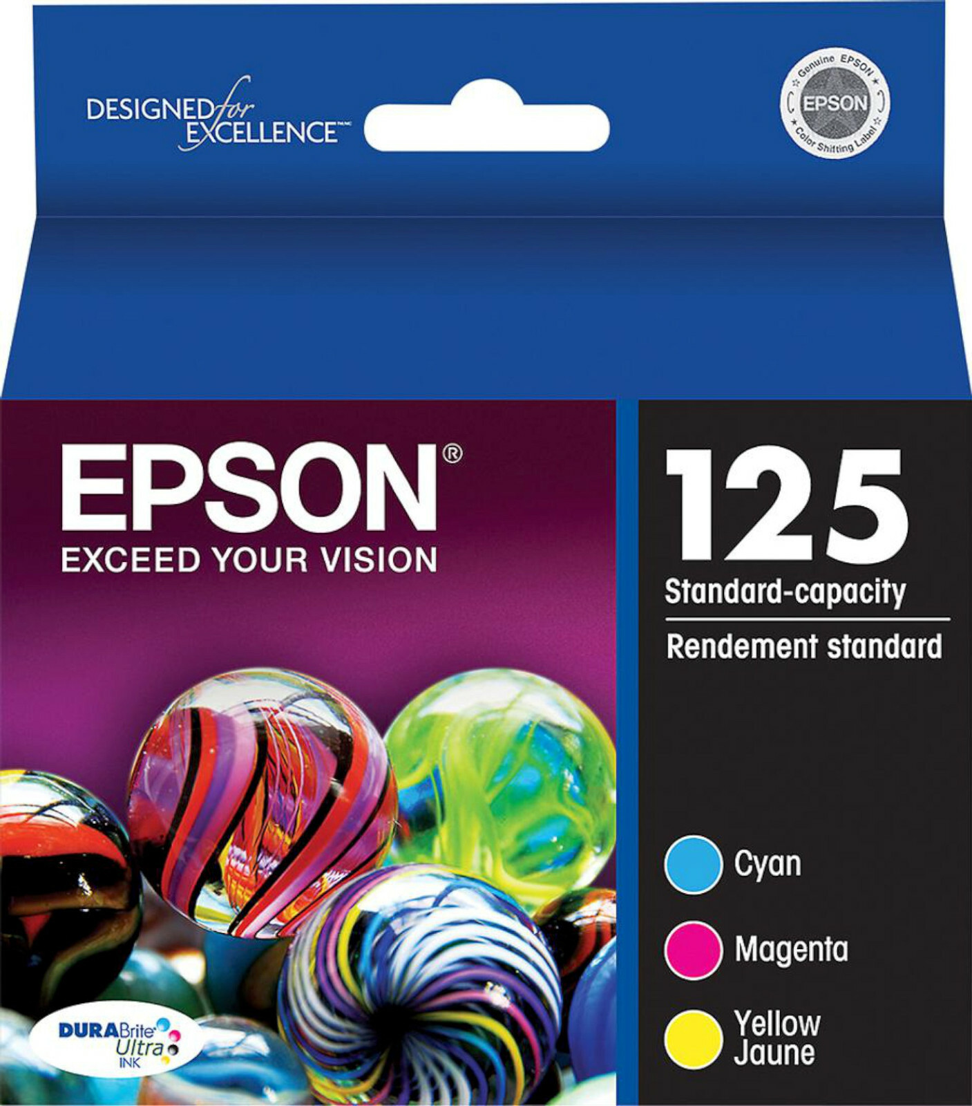 NEW SEALED Epson 125 Standard capacity Color Multi-Pack CMY Ink Cartridges