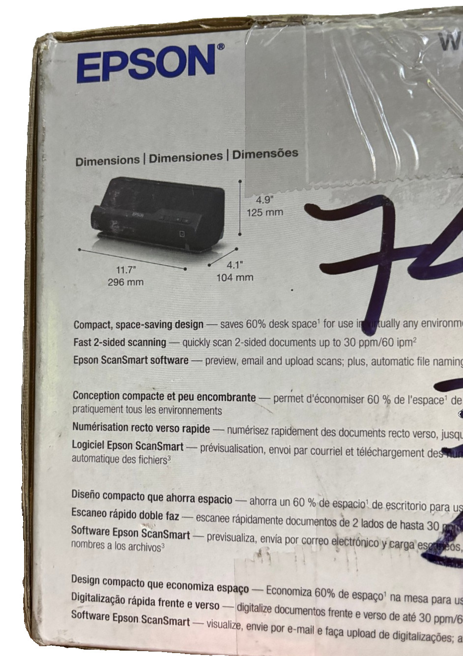 Epson ES-C220 WorkForce Color Document Scanner NEW Open Box