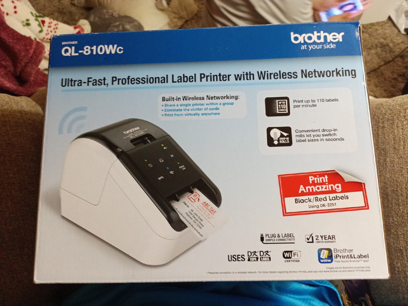 Brother QL-810WC High-Speed Professional Wireless Label Printer