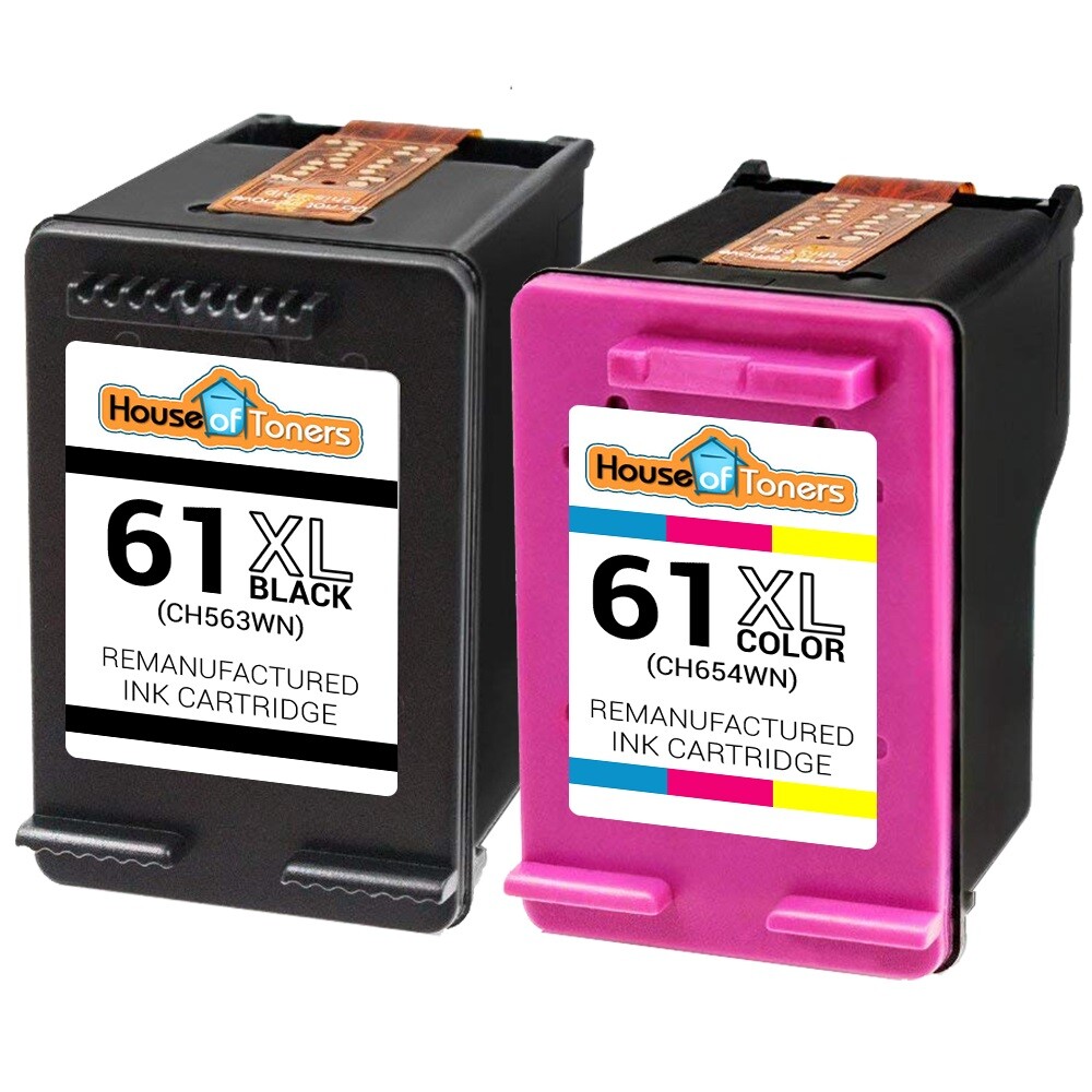 2PK HP 61XL 1-Black & 1-Color Ink Cartridges 2540 2541 2542 2543