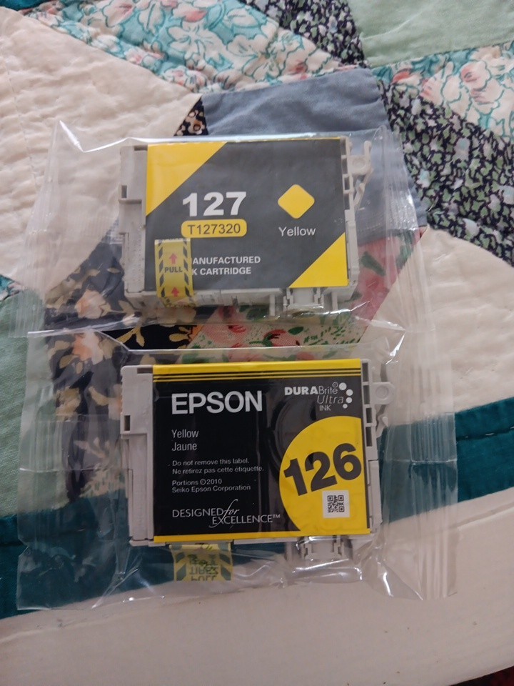 Espon 127 Black & 126 Epson Yellow Cartridge New Factory Sealed