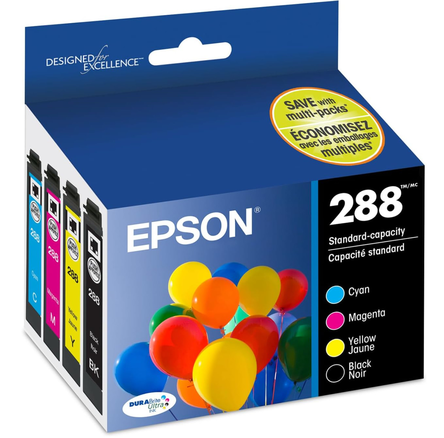 Genuine Epson 288 4-Pack Combo Ink Cartridges T288120-BCS