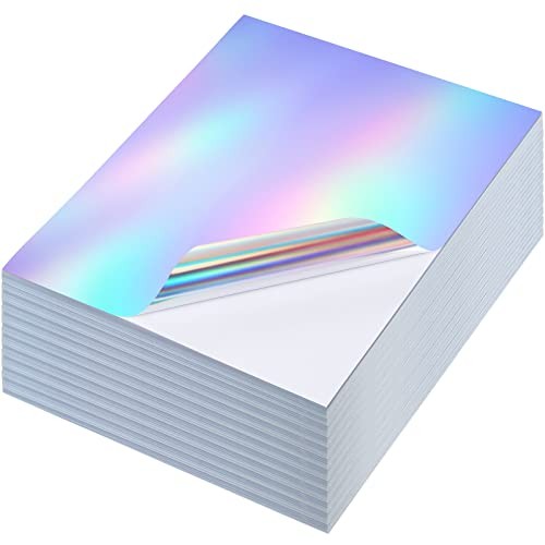 Pcs Holographic Stickers Paper 8.5×11 Inch Printable Vinyl Glossy 120 Classic