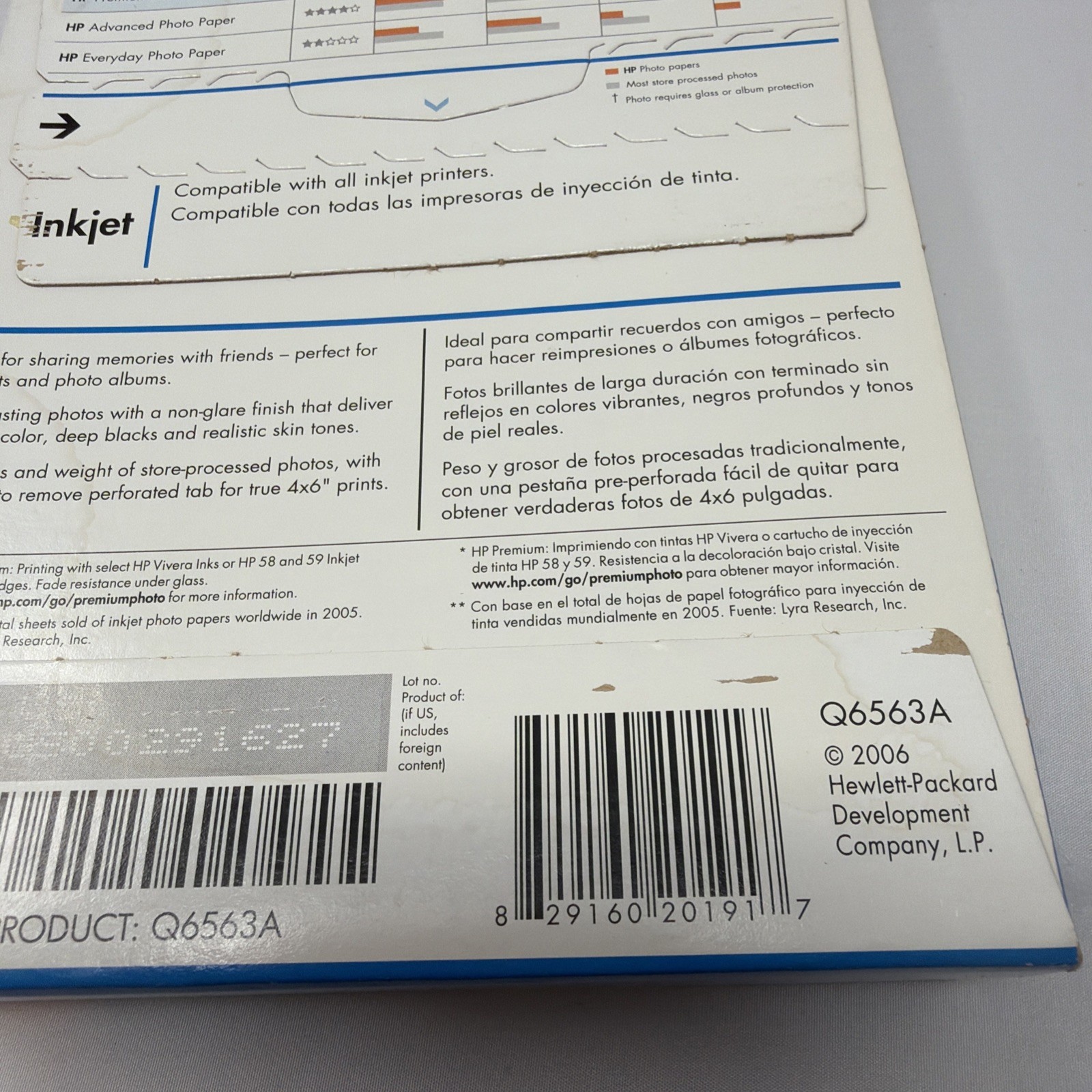 HP Premium Soft Gloss Photo Paper For Inkjet Printer 4 x 6 (A17)