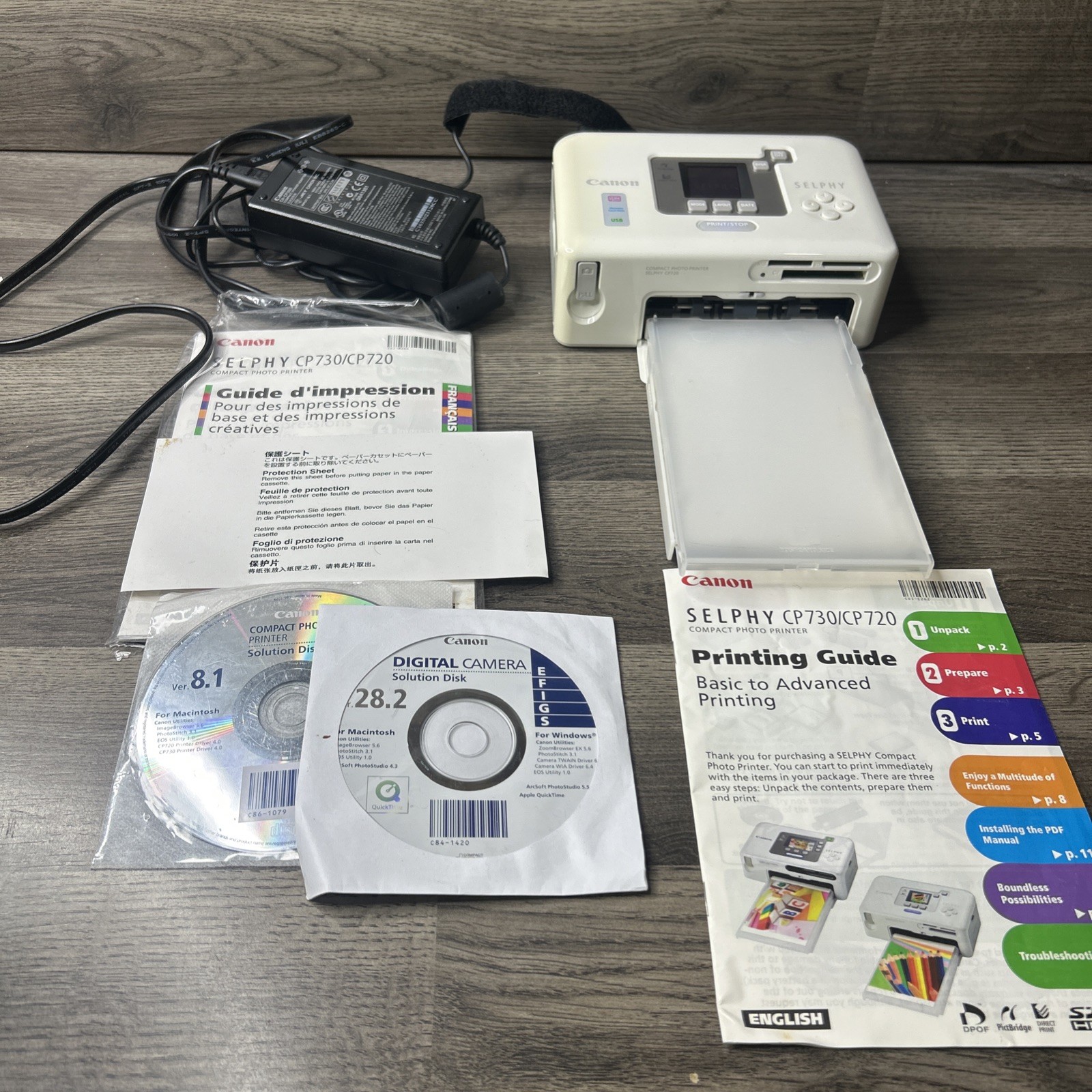 Canon Selphy Personal Photo Printer CA-CP200, Direct Print With AC Adapter