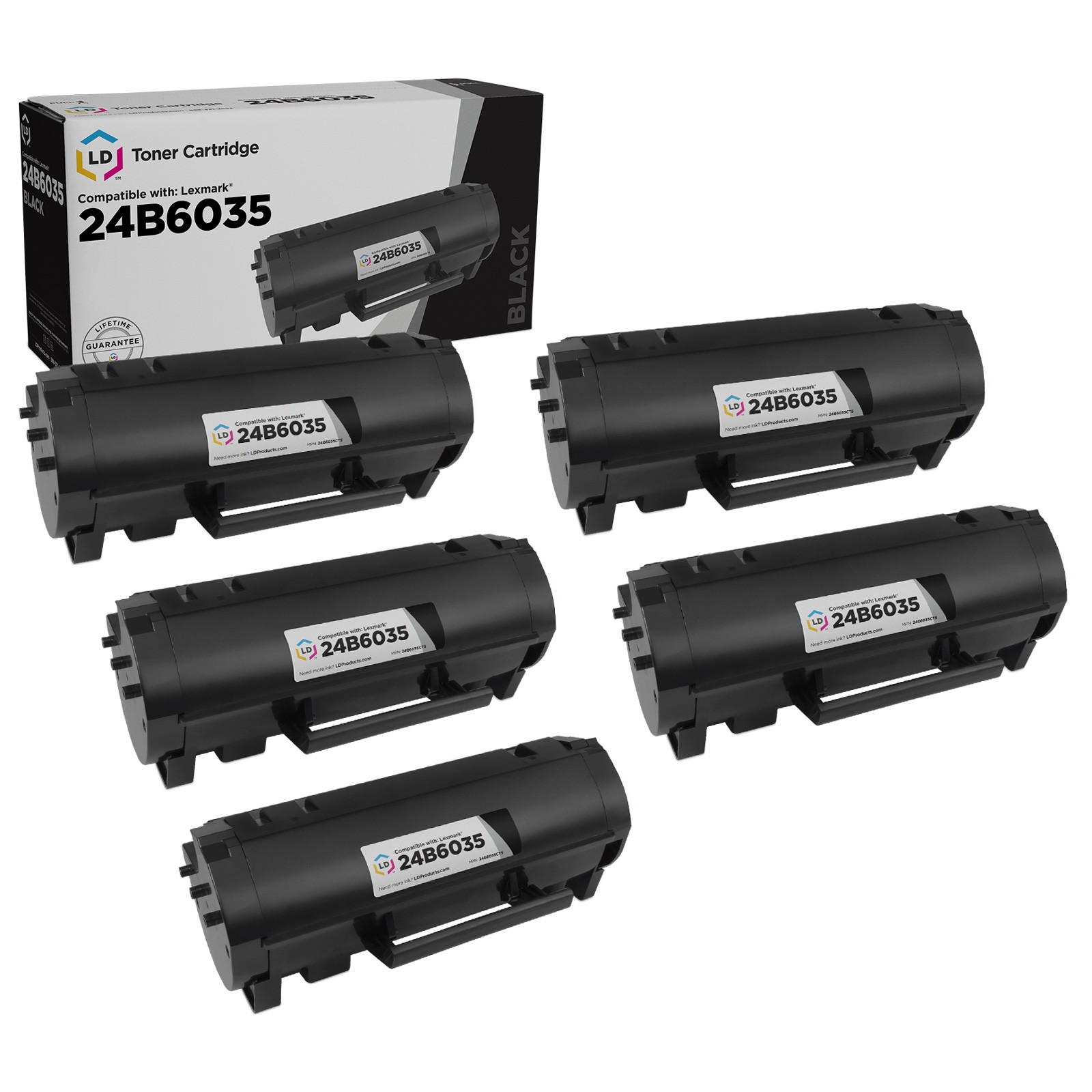 LD Compatible Lexmark 24B6035 Black Toner 5-Pack for use in M1145 & XM1145