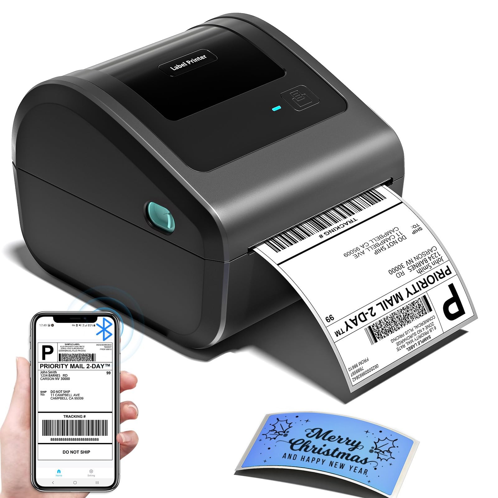 Thermal Label Printer Bluetooth 4×6 Printer for Shipping Label USPS FedEx UPS