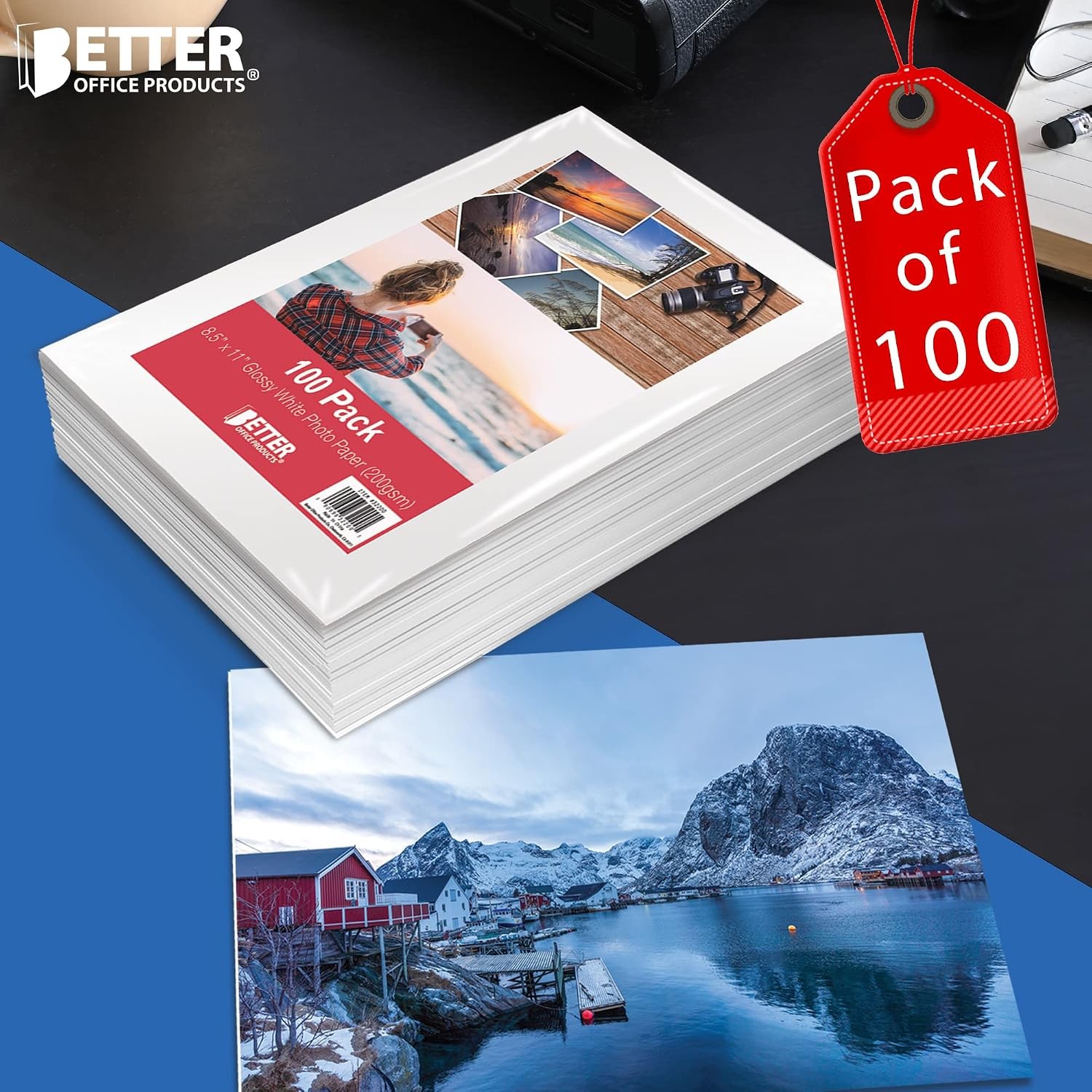 Glossy Photo Paper 8.5 x 11 Inch 200 gsm Photo Printing Paper 100 Sheets