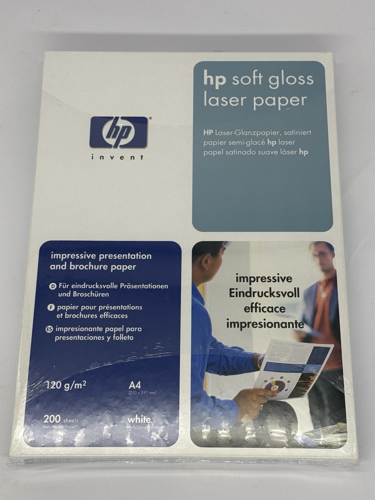 HP White Soft Gloss Laser Paper 120g A4 200 Sheets New Sealed