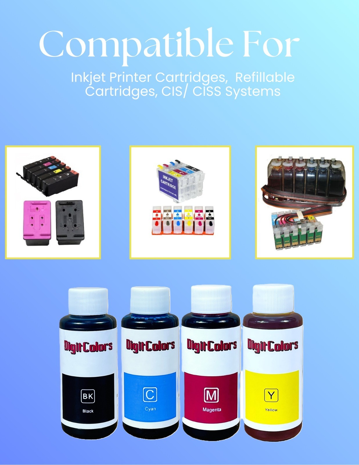 400ml refill Ink bottles fits for all printer Epson models Universal ink for EP