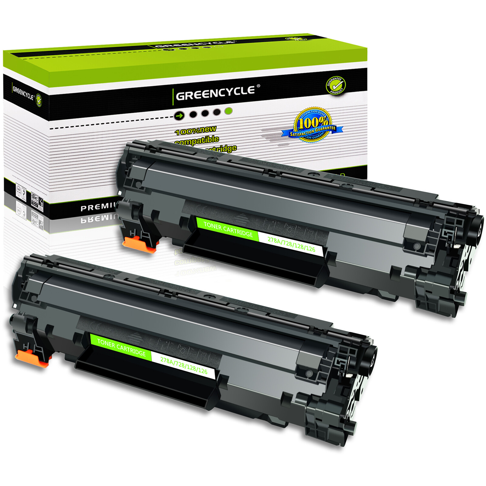 GREENCYCLE 2PK Compatible CE278A Toner with HP 78A LaserJet P1606dn M1536dnf