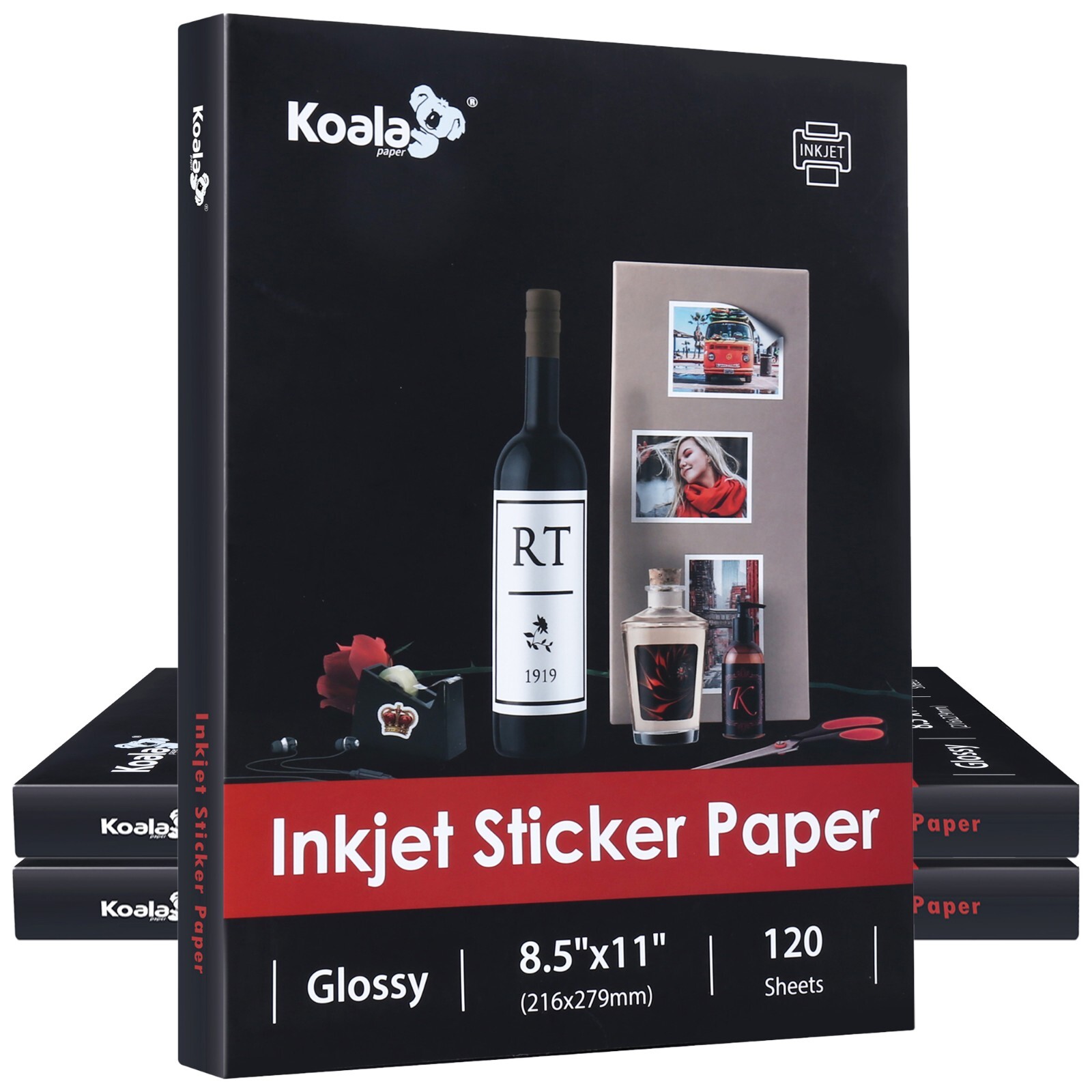 360 Sheets Koala Glossy Sticker Paper 8.5×11 Inkjet Printer Adhesive Photo Paper