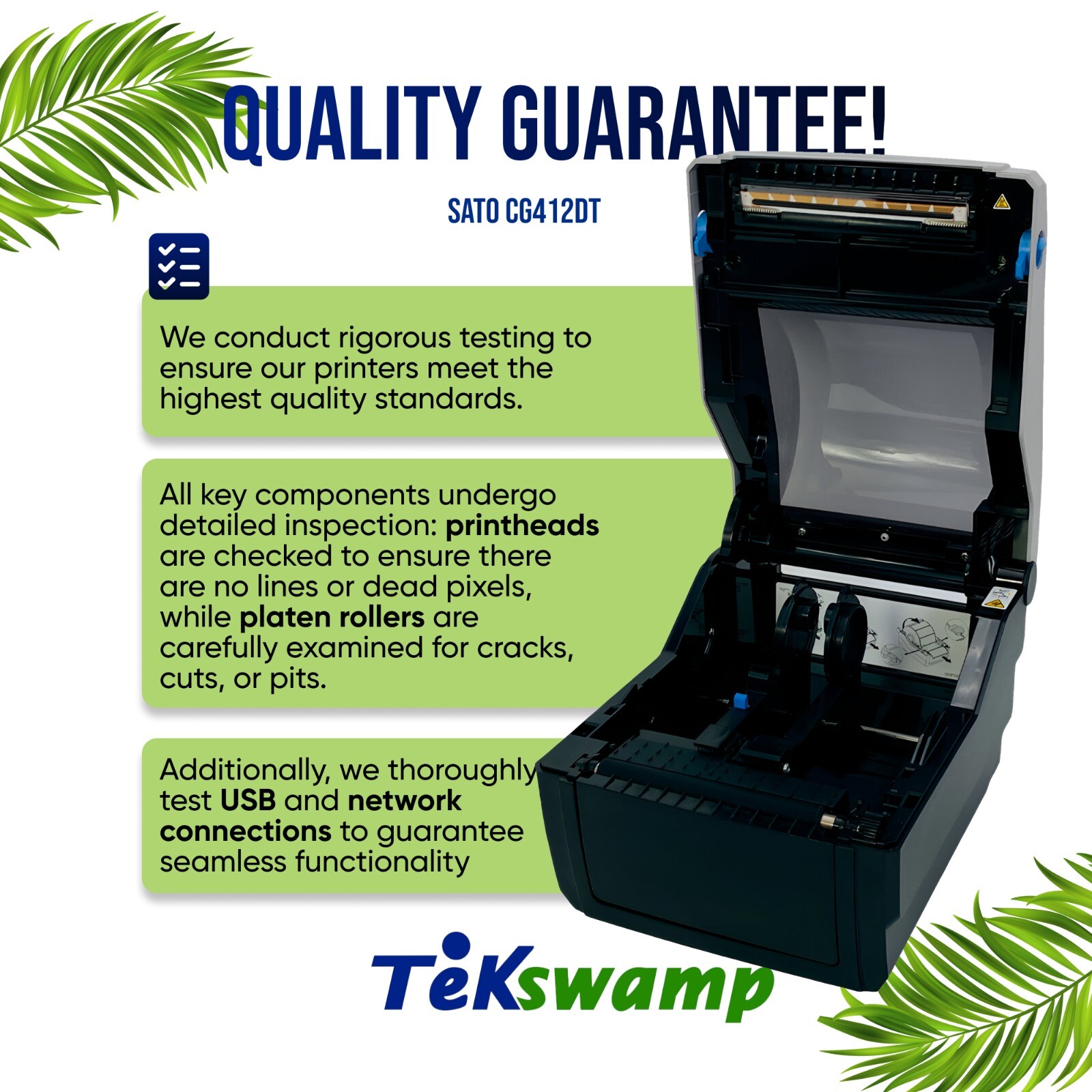 SATO CG412DT Direct Thermal 4″ Wide Label Printer similar to Brother QL-1110NWB