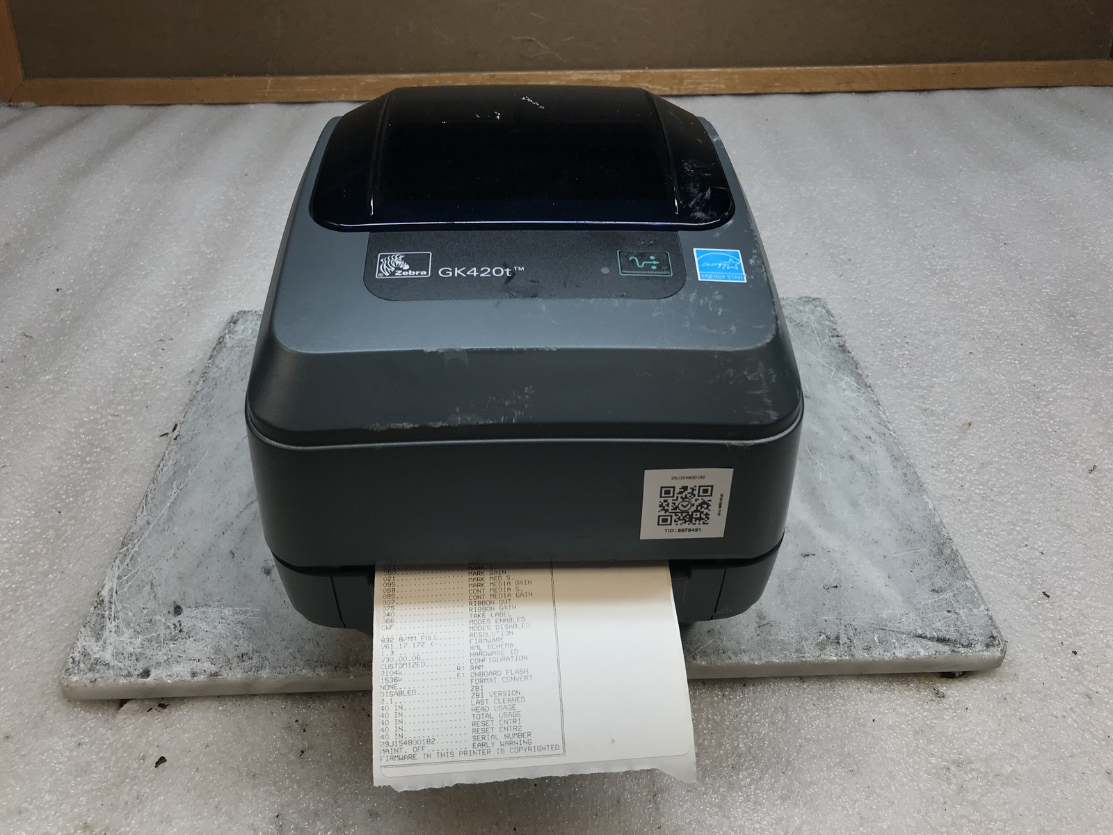 Zebra GK420T Thermal Transfer Barcode Label Printer USB NO Power Adapter