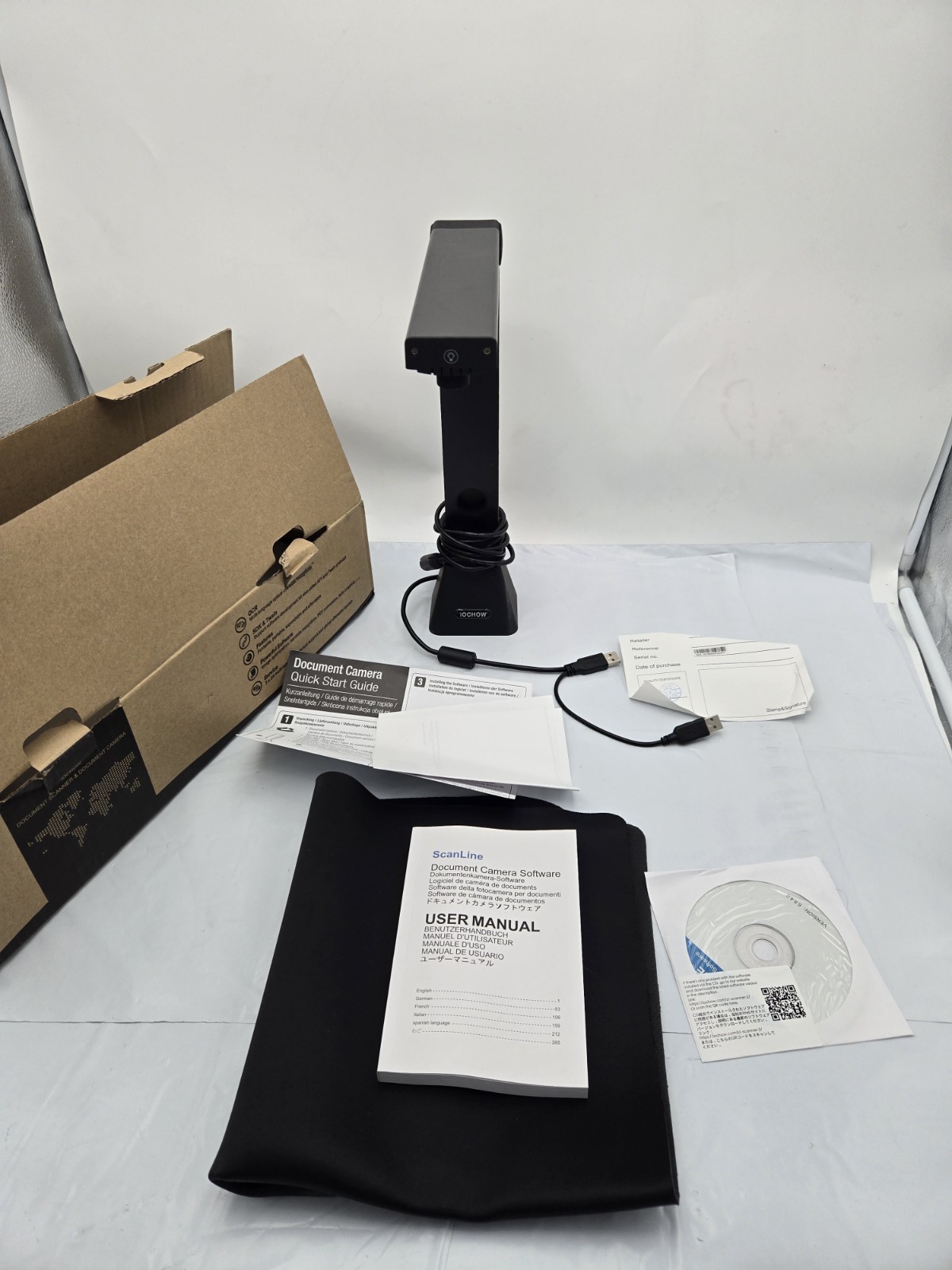 iOChow S5 Document Camera & Book Scanner 22MP capture HD Portable OCR Flatten