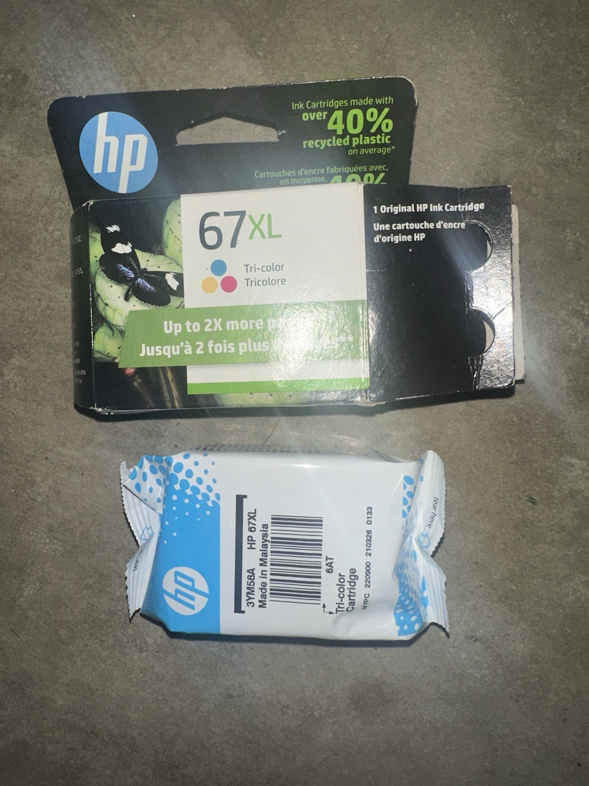 HP 67XL Tri-color Ink Cartridge High Yield Original New in HP Package Expired
