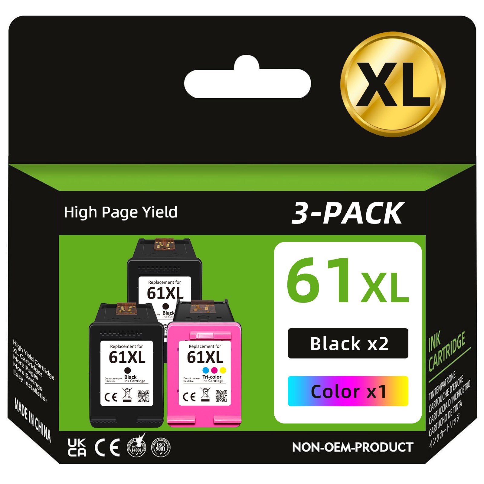 61XL Black Tri-Color Ink Cartridge For HP 61 ENVY 4500 4501 4502 4504 5530 5535