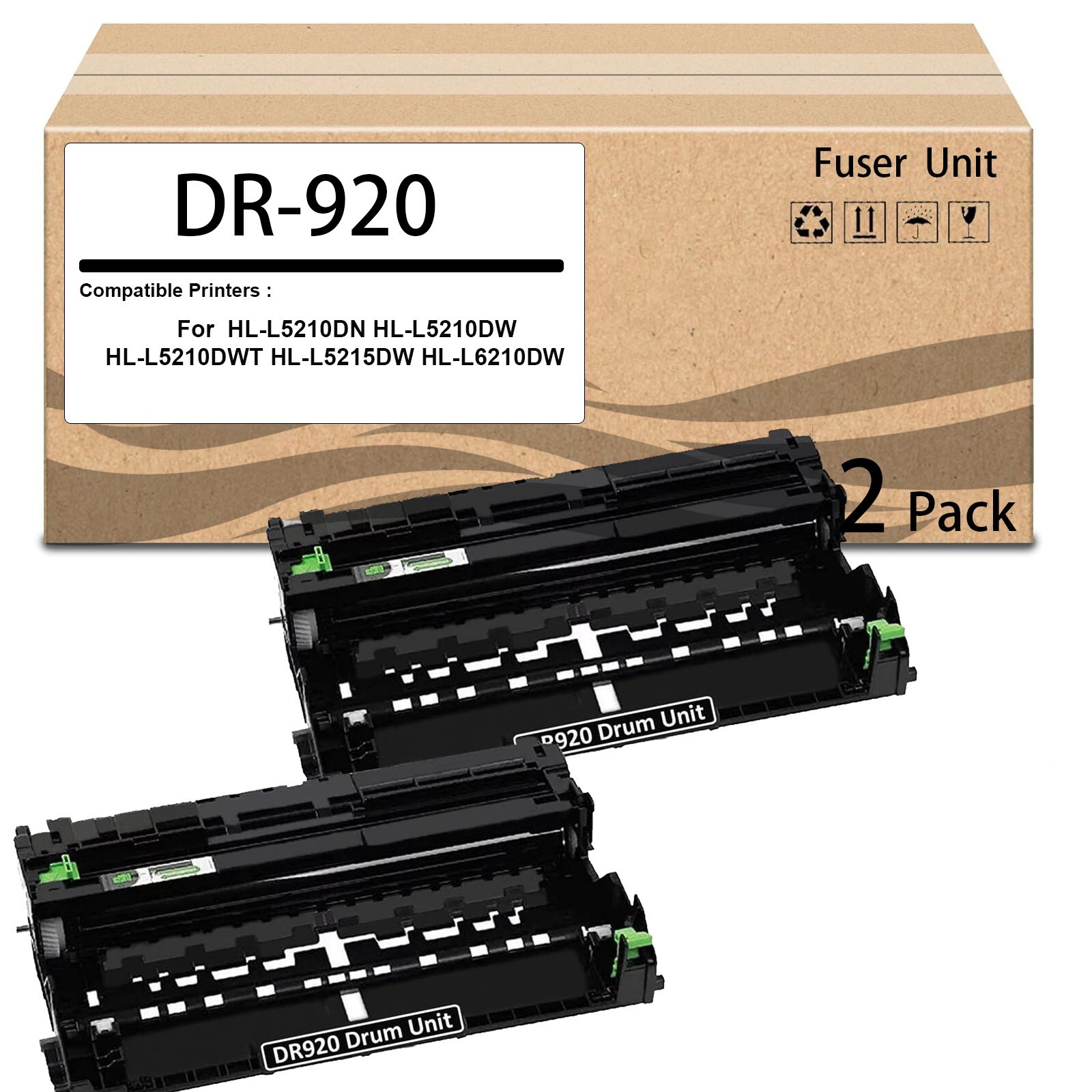 2 Pack DR-920 Drum Unit DR920 Drum Cartridge Kit (not Toner) Replacement