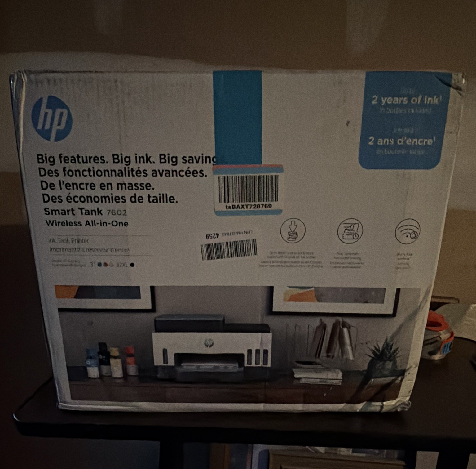 HP Smart Tank 7602 Wireless All-in-One Color Ink Tank Printer Duplex