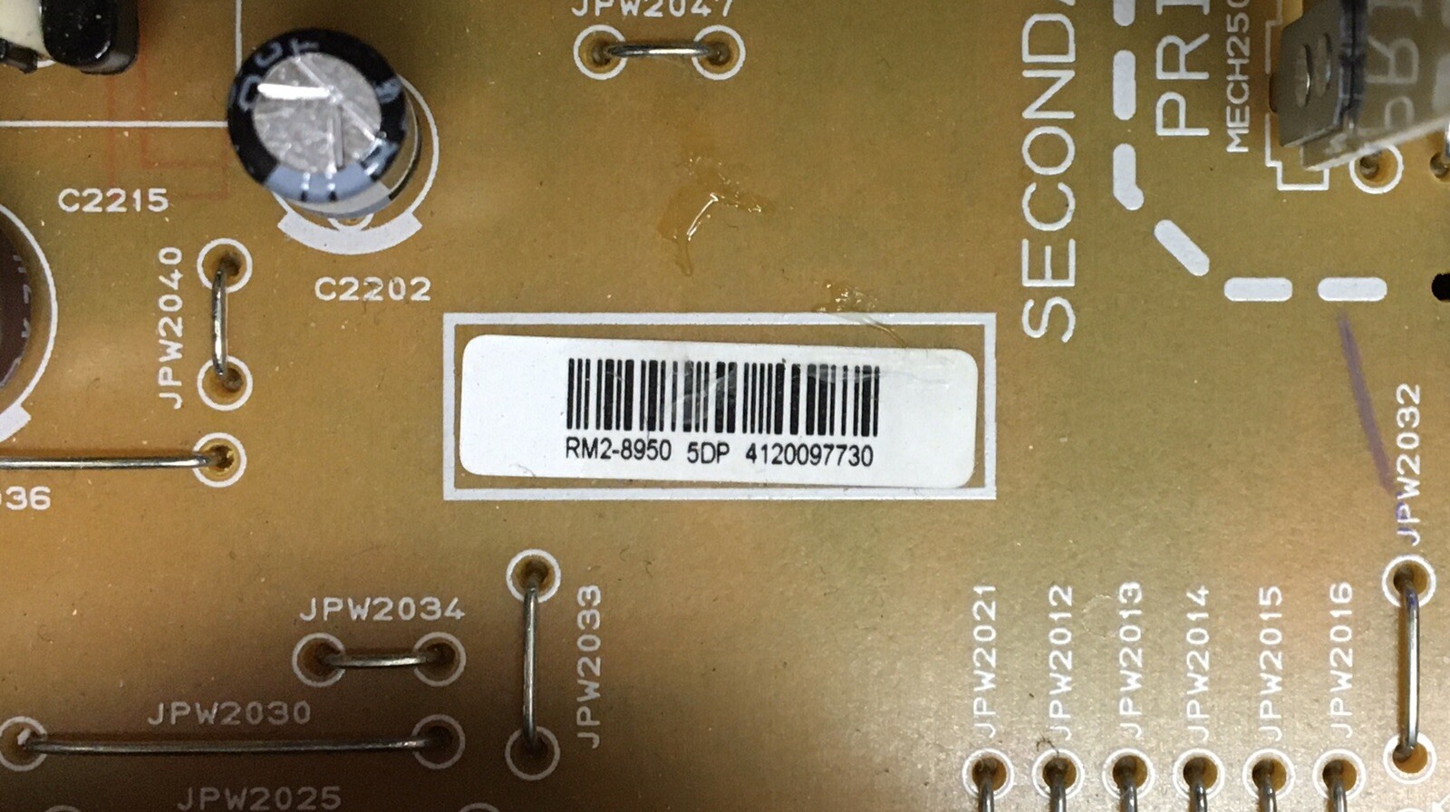 RM2-8950 – 120V LVPS Power Supply – for HP LaserJet Ent M607 / M608