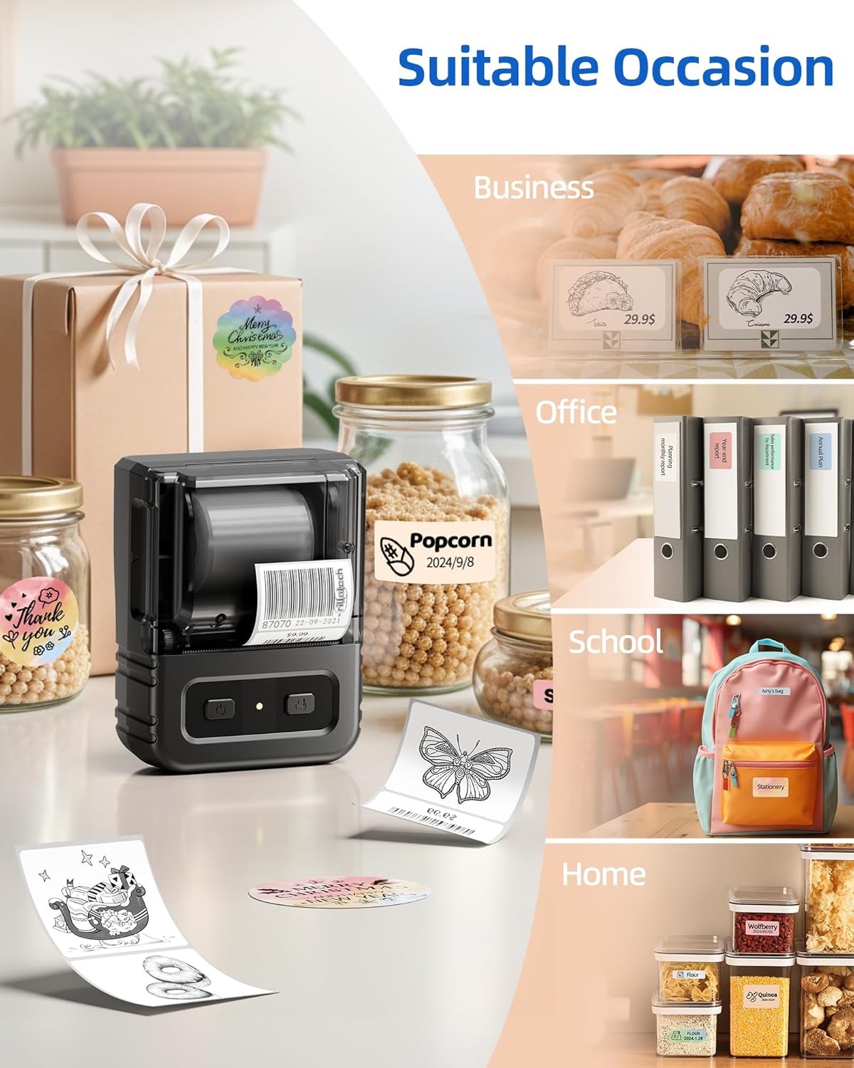 Phomemo M102 Label Maker – Bluetooth Label Printer Thermal Label Maker Machine