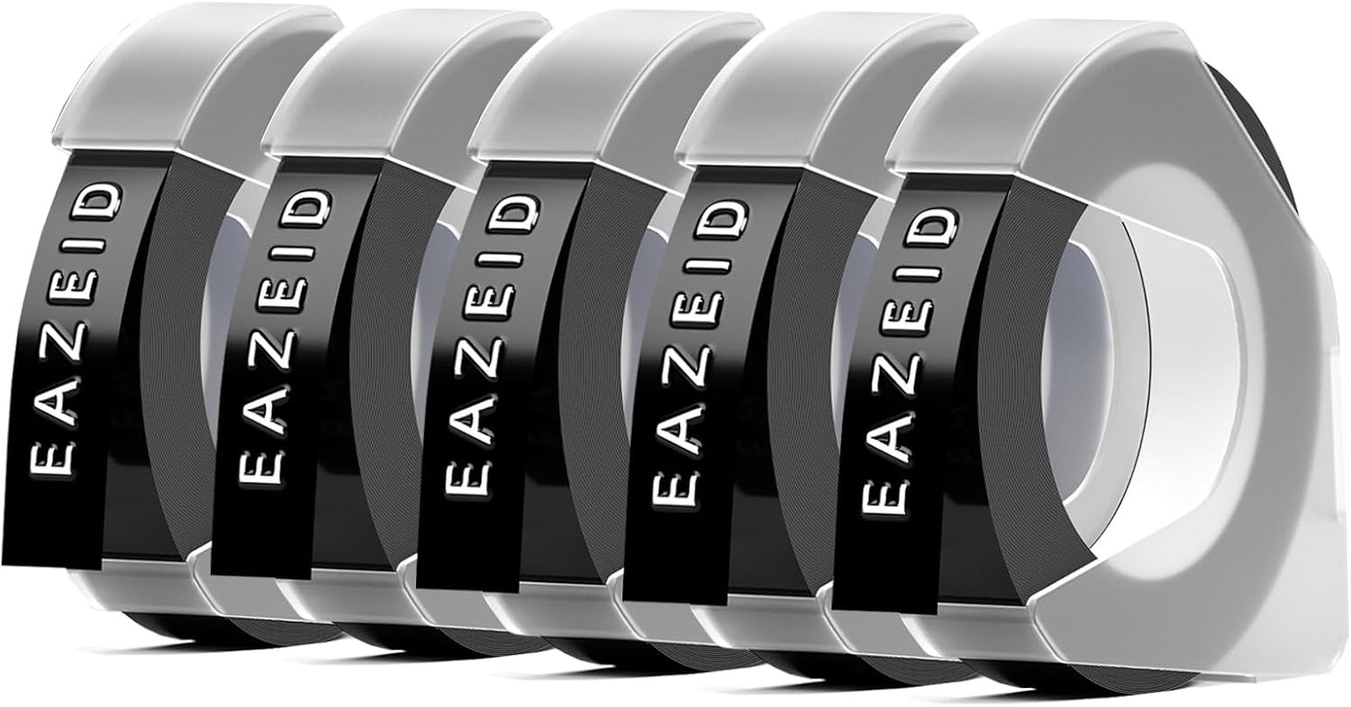 5PK Label Replace for Dymo 3D Plastic Embossing Tape Xpress Label Maker 3/8″ 3m