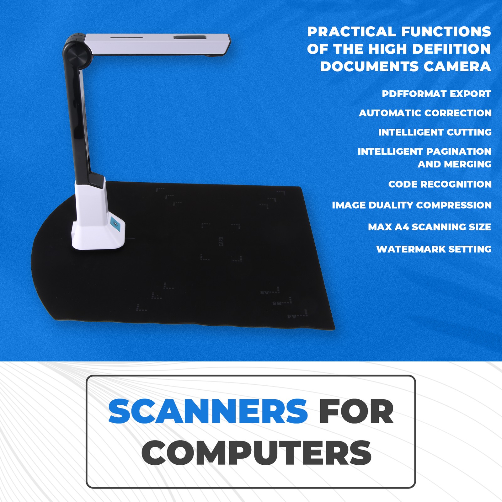 Document Camera for Teachers, Portable USB Document Camera Scanner with7885