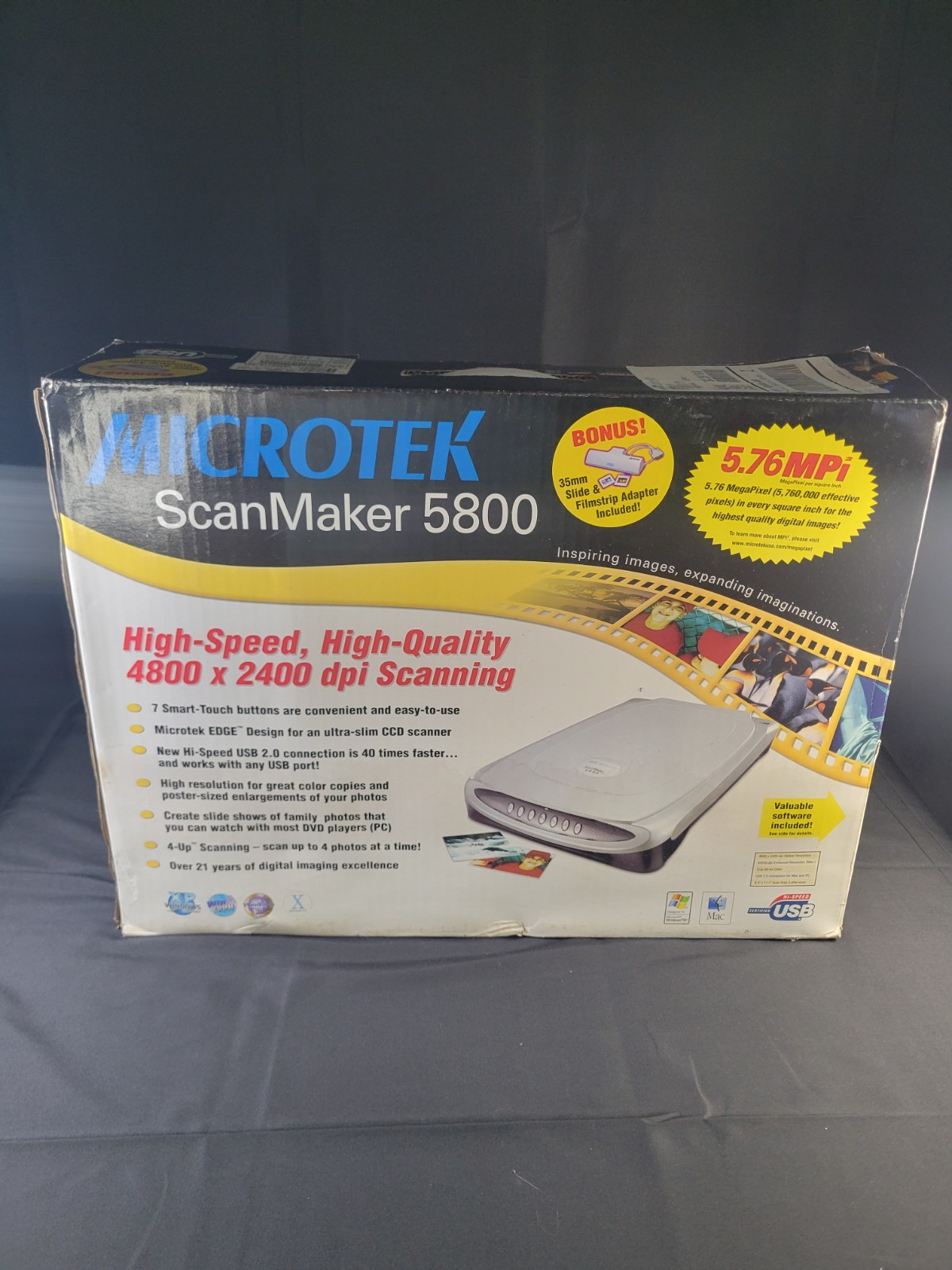 Microtek ScanMaker 5800 Flatbed Photo Scanner Factory Sealed Open Box USB Disc