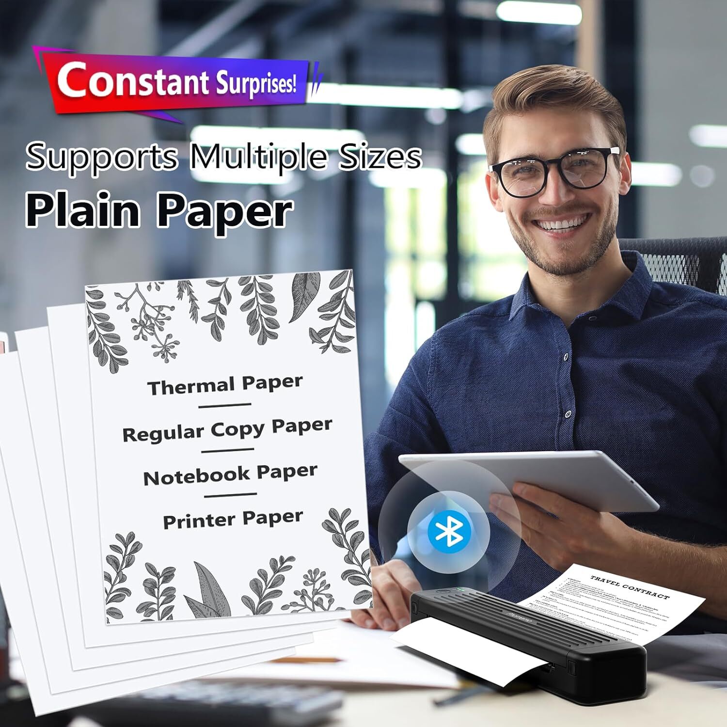 Phomemo A4 Portable Wireless Thermal Printer Support 8.5″ X 11″ US Letter A4