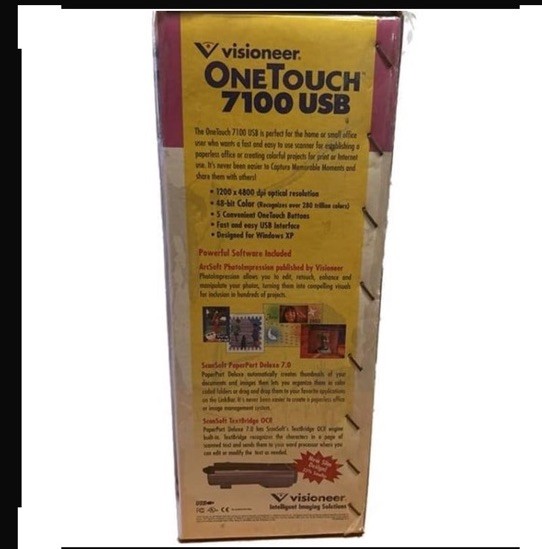 Visioneer OneTouch 7100 USB Flatbed Scanner – 1200×4800 dpi In Original Box