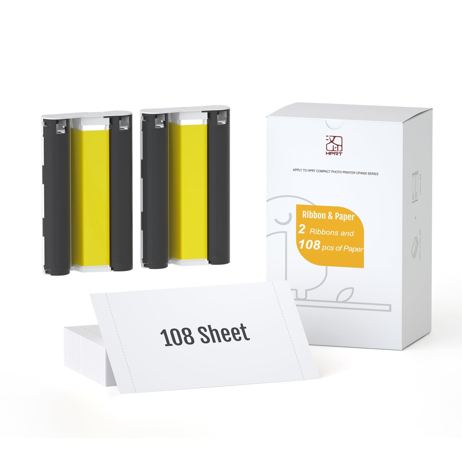 HPRT 4X 6 Photo Paper 108 Sheets and Two Ribbons，Designed iDPRT CP4100/CP4000…