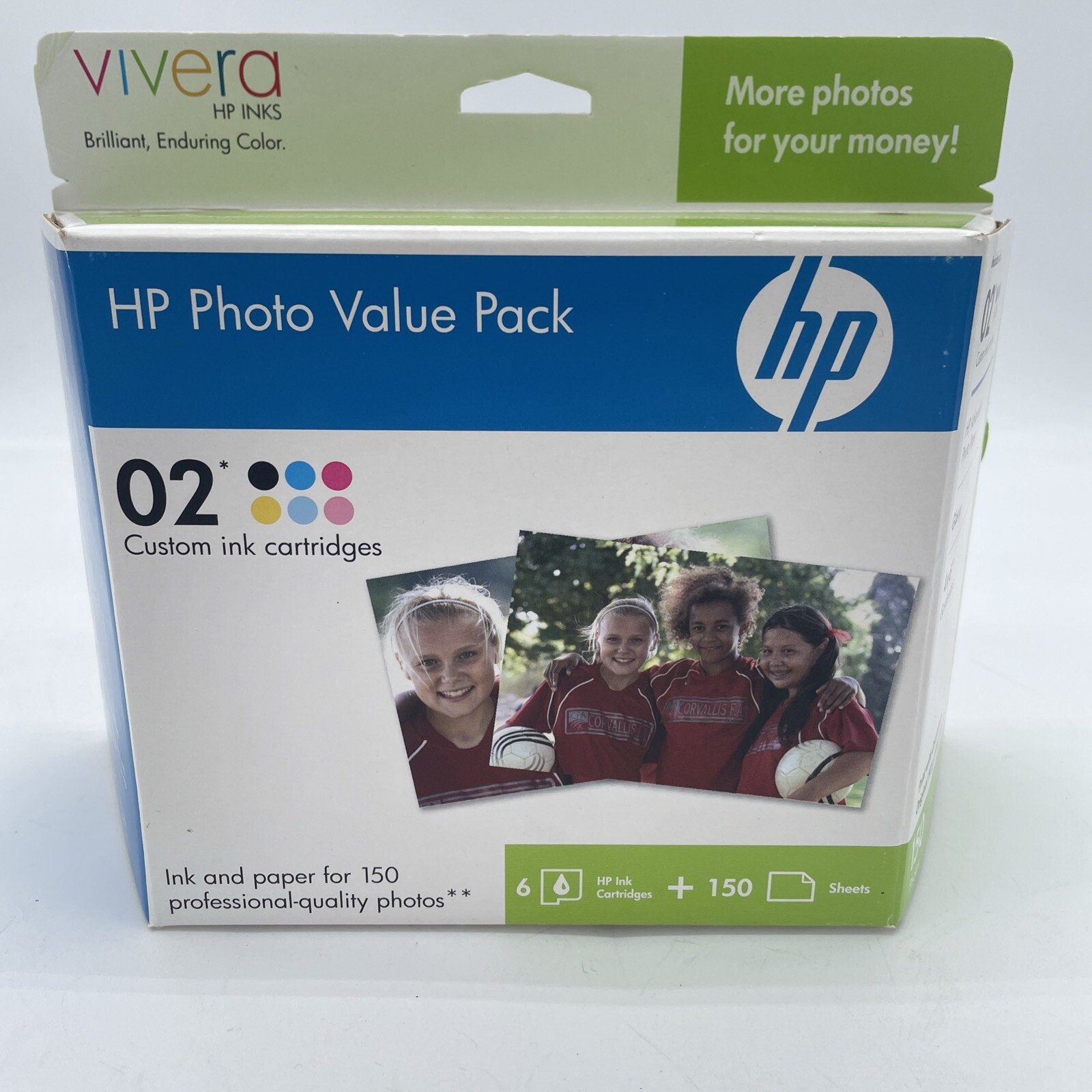 HP Vivera 02 Photo Ink Value Pack 6 Cartridges 150 4X6 Paper 2009