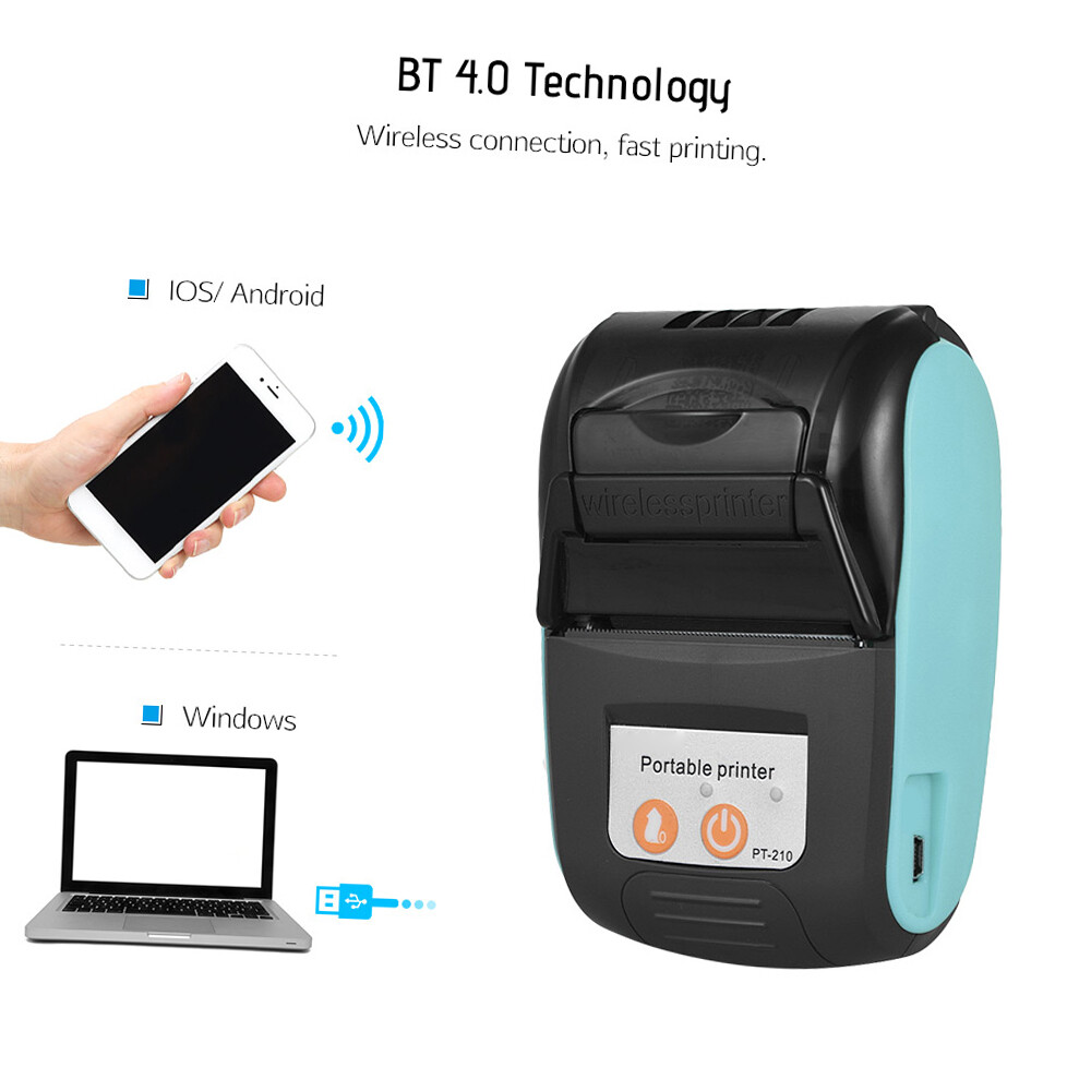 GOOJPRT PT-210 58mm Receipt Printer 58mm Receipt Printer W/ 10 Paper Rolls B6J8