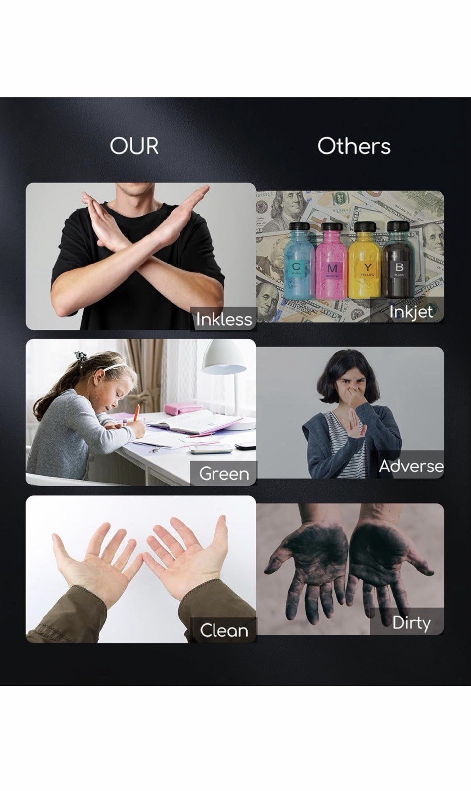 Portable Printers Wireless for Travel, A285M Small Inkless Thermal Printer