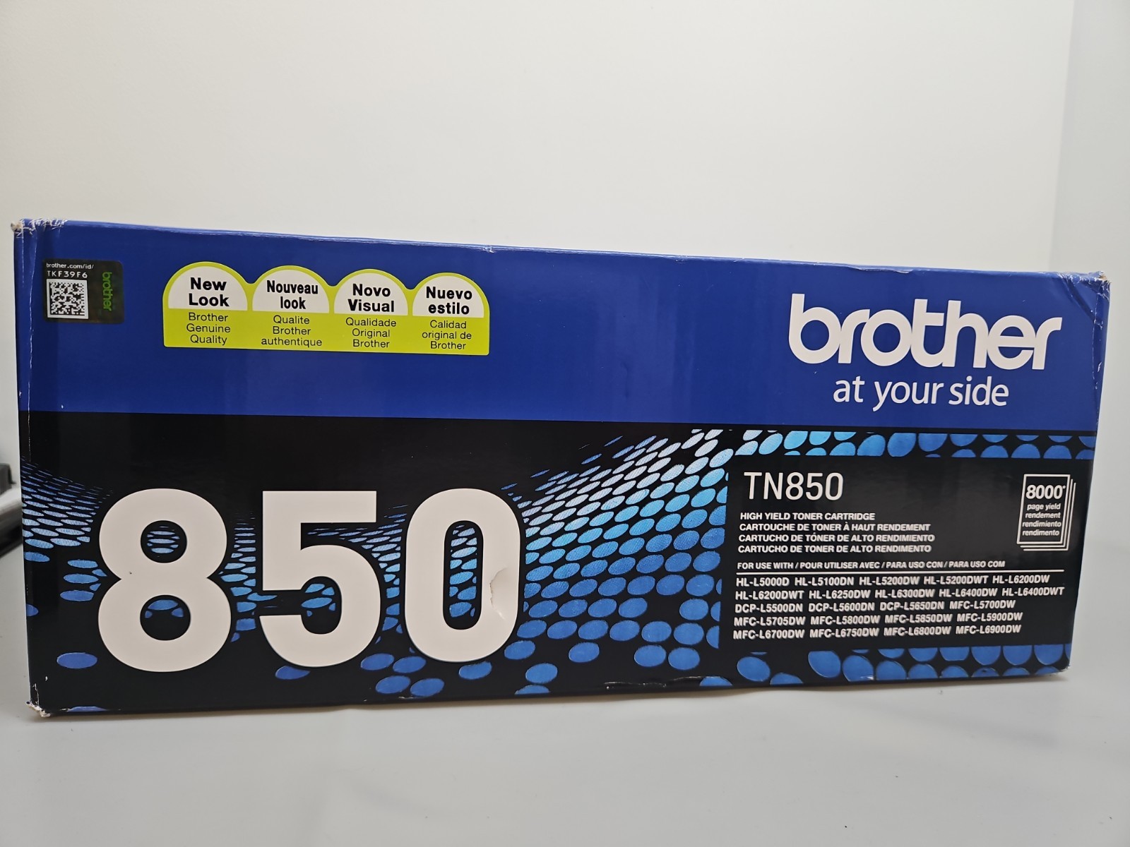 Brother Genuine High Yield Toner Cartridge, TN850, Replacement Black Toner, Page