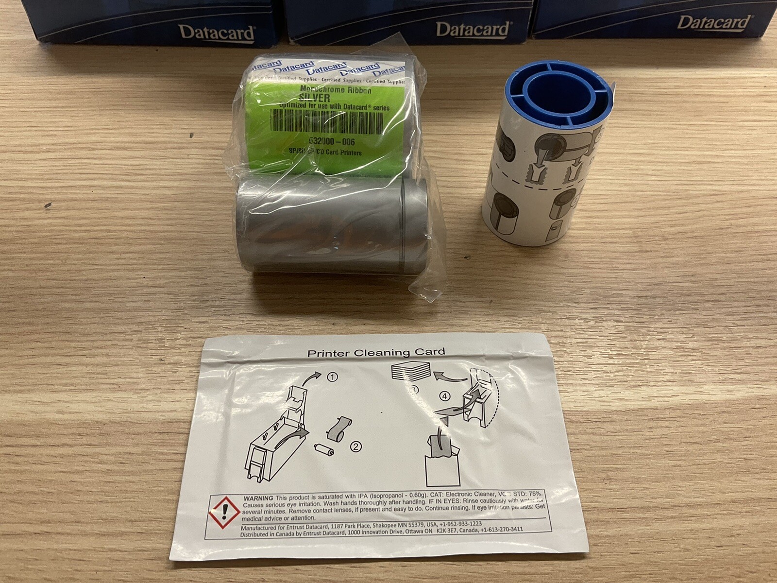 Datacard SP75Card Printer Silver Ribbon Kit 1500 Images Monochrome 532000/FRA853